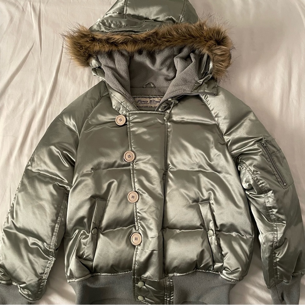 Vintage Paris blues puffer jacket